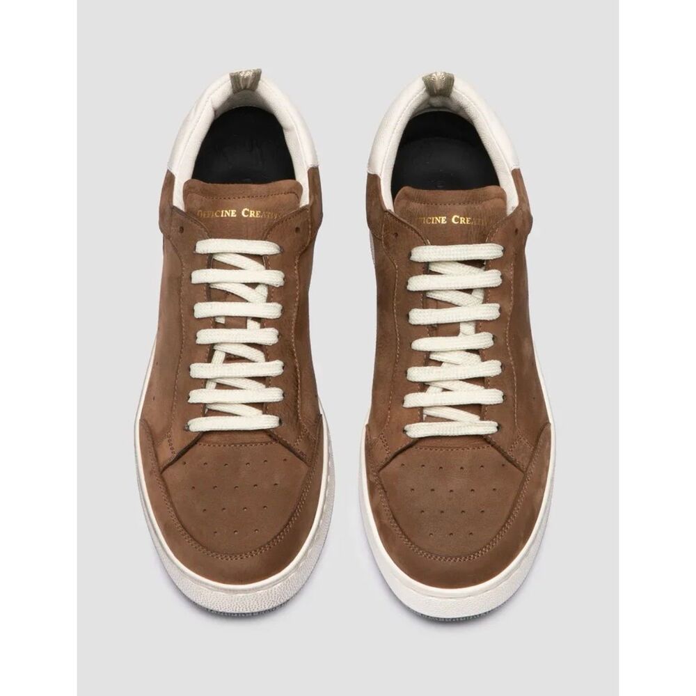 Officine Creative THE ANSWER 002 Brown Leather and Suede Sneakers NWT Size 40/US